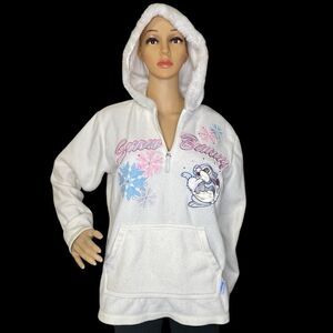 Vintage Disney Snow Bunny Thumper Hoodie Sweater Size Medium White Pink Blue